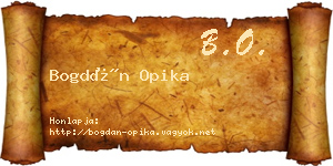 Bogdán Opika névjegykártya